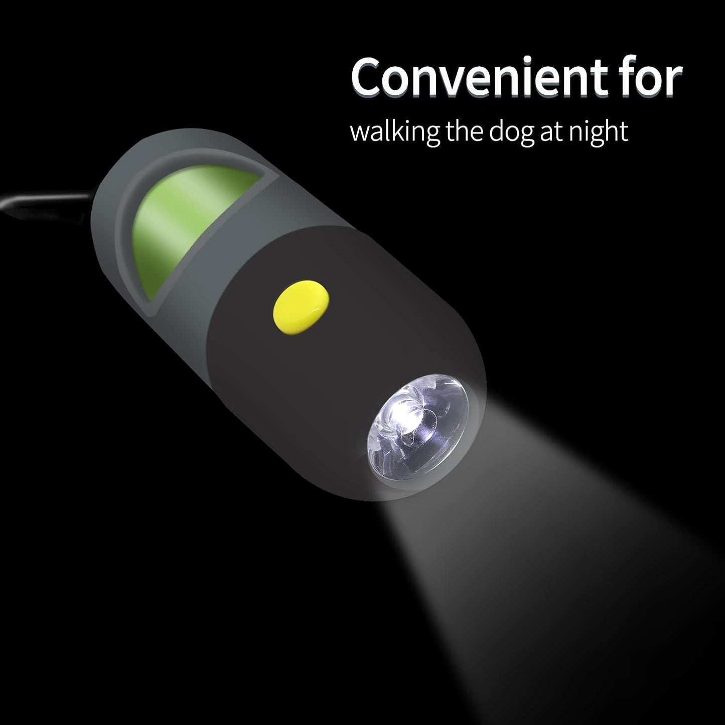 2-Pack: Dog Poop Bag Dispenser with Built-in LED Flashlight