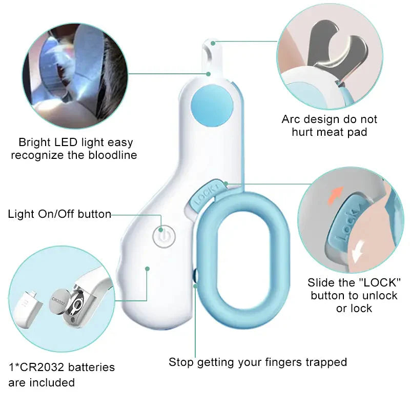 Cat Nail Clipper with LED Light
